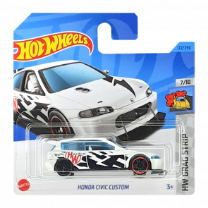 Машинка Базова Hot Wheels Honda Civic Custom Drag Strip 1:64 HKH33 White - Retromagaz