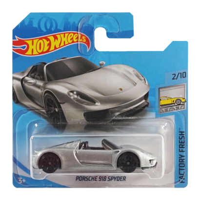 Машинка Базовая Hot Wheels Porsche 918 Spyder Factory Fresh 1:64 FPT66 Metallic Silver - Retromagaz