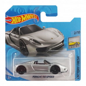 Машинка Базова Hot Wheels Porsche 918 Spyder Factory Fresh 1:64 FPT66 Metallic Silver - Retromagaz