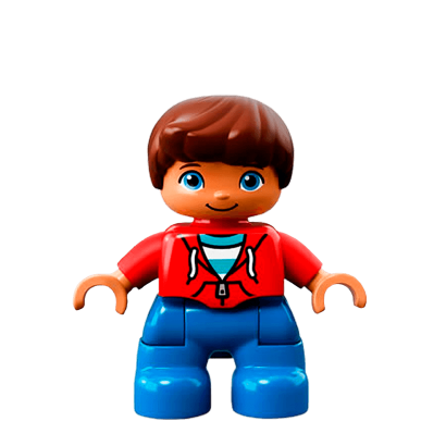 Фігурка Lego Boy Blue Legs Red Top Duplo 47205pb056 Б/У - Retromagaz