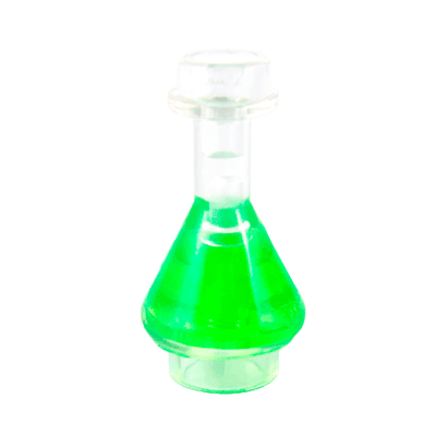 Посуд Lego Bottle Erlenmeyer Flask with Trans-Bright Green 93549pb01 4618266 6199070 6245205 Trans Clear Б/У - Retromagaz