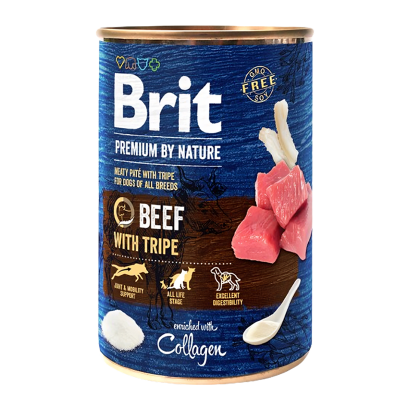 Влажный Корм для Собак Brit Premium By Nature Говядина 400g - Retromagaz