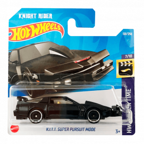 Машинка Базовая Hot Wheels Knight Rider K.I.T.T. Super Pursuit Mode Screen Time 1:64 HCV39 Black - Retromagaz