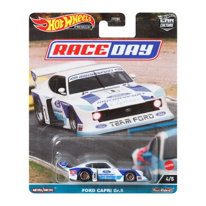 Машинка Premium Hot Wheels Ford Capri Gr.5 Race Day 1:64 HKC58 White - Retromagaz