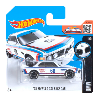 Машинка Базова Hot Wheels '73 BMW 3.0 CSL Race Car BMW 1:64 DHP29 White - Retromagaz