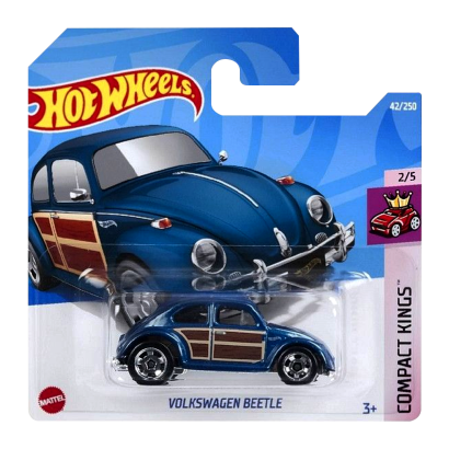 Машинка Базова Hot Wheels Volkswagen Beetle Compact Kings 1:64 HCV26 Blue - Retromagaz