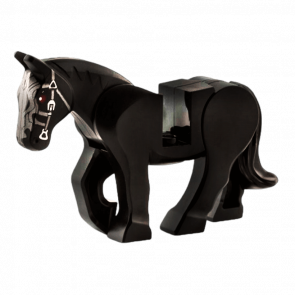 Фігурка Lego Земля Horse Movable Legs Dark Red Eyes White Pupils Pearl Dark Gray Bridle Animals 10352c01pb02 1 6006621 6022370 Black Б/У