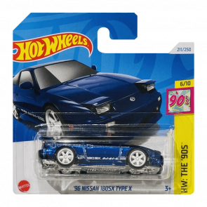 Машинка Базова Hot Wheels '96 Nissan 180SX Type X Super Treasure Hunt STH The `90S 1:64 HTF41 Blue - Retromagaz