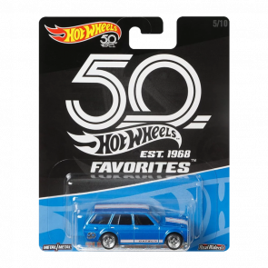 Машинка Premium Hot Wheels '71 Datsun Bluebird 510 Wagon 50th Anniversary Throwback 1:64 FLF36 Blue - Retromagaz