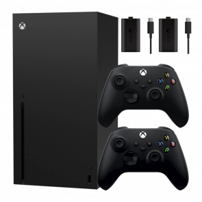 Набір Консоль Microsoft Xbox Series X 1TB Black Новий  + Геймпад Бездротовий + Акумулятор Play and Charge 2шт - Retromagaz