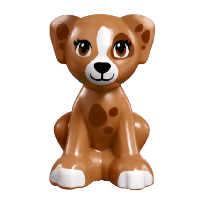 Фігурка Lego Земля Dog Friends Puppy Reddish Brown Eyes and Spots Black Nose and White Blaze Animals 27986pb02 6174234 Medium Nougat Б/У - Retromagaz