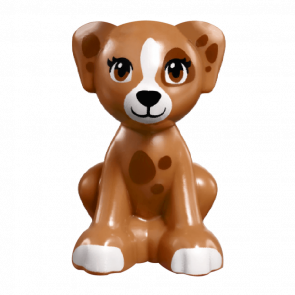 Фигурка Lego Земля Dog Friends Puppy Reddish Brown Eyes and Spots Black Nose and White Blaze Animals 27986pb02 6174234 Medium Nougat Б/У