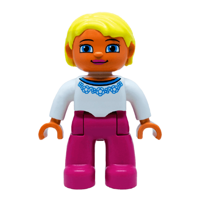 Фігурка Lego Girl Magenta Legs White Sweater Duplo 47394pb170 Б/У - Retromagaz