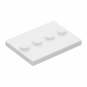 Плитка Lego Модифицированная 4 Studs in Center 3 x 4 88646 17836 6132741 White 2шт Б/У - Retromagaz