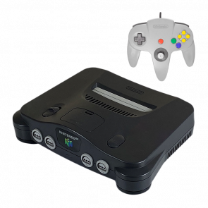 Набор Консоль Nintendo N64 FAT Europe Charcoal Grey Б/У + Геймпад Проводной Nintendo N64 NUS-005 Grey 1.8m Б/У