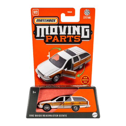 Тематическая Машинка Matchbox 1992 Buick Roadmaster Estate Moving Parts 1:64 FWD28/HVM86 White - Retromagaz