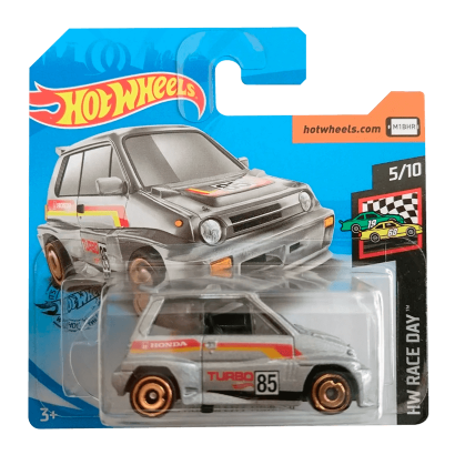 Машинка Базовая Hot Wheels '85 Honda City Turbo II Race Day 1:64 GHC51 Silver - Retromagaz