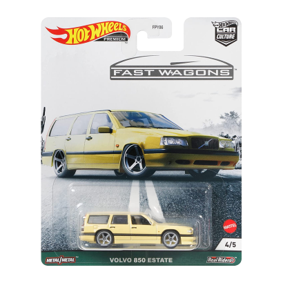 Машинка Premium Hot Wheels Volvo 850 Estate Fast Wagons 1:64 GRJ67 Yellow - Retromagaz