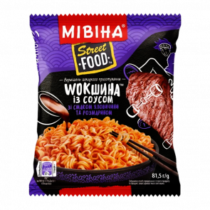 Вермішель Мівіна Street Food Wok Яловичина Розмарин з Соусом Негостра 81,5g - Retromagaz