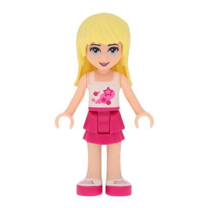 Фигурка Lego Girl Stephanie Magenta Layered Skirt Friends frnd008 Б/У - Retromagaz