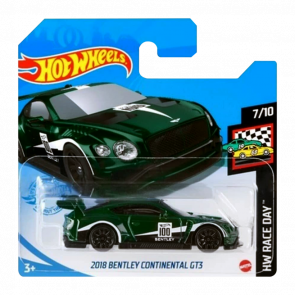 Машинка Базова Hot Wheels 2018 Bentley Continental GT3 Race Day 1:64 GRX93 Green - Retromagaz