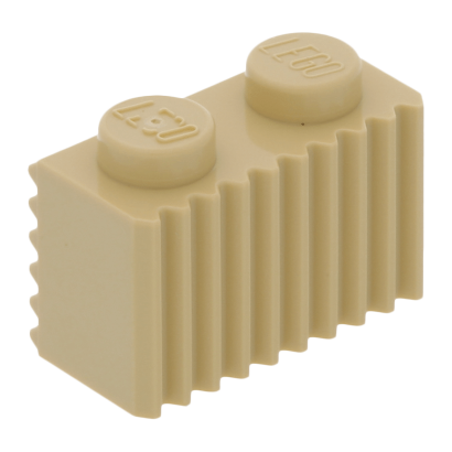 Кубик Lego Модифікована Grille Fluted Profile 1 x 2 2877 4240223 4655900 Tan 10шт Б/У - Retromagaz