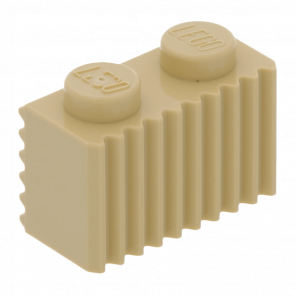 Кубик Lego Модифицированная Grille Fluted Profile 1 x 2 2877 4240223 4655900 Tan 10шт Б/У - Retromagaz