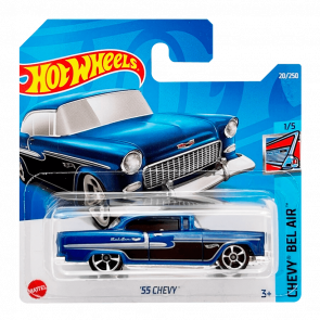 Машинка Базова Hot Wheels '55 Chevy Chevy Bel Air 1:64 HCV05 Blue - Retromagaz