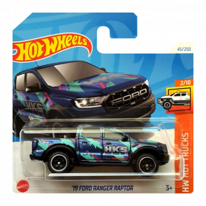 Машинка Базовая Hot Wheels '19 Ford Ranger Raptor HKS Hot Trucks 1:64 HTD05 Blue - Retromagaz