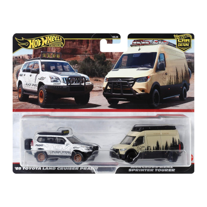 Машинка Premium Hot Wheels 2шт Toyota Land Cruiser Prado / Mercedes-Benz Sprinter Tourer 2-Packs 1:64 HRR76 White - Retromagaz