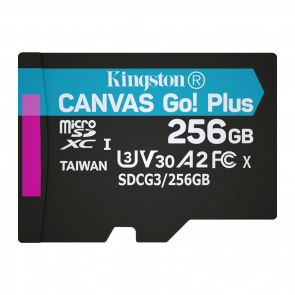 Карта Памяти Kingston Canvas Go! Plus UHS-I U3 V30 A2 + SD Adapter 256GB