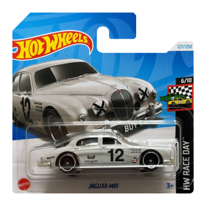 Машинка Базовая Hot Wheels Jaguar Mk1 Race Day 1:64 HRY80 Grey - Retromagaz