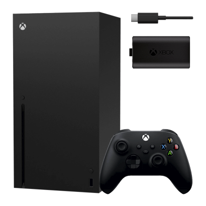 Набір Консоль Microsoft Xbox Series X 1TB Black Б/У  + Акумулятор Play and Charge Kit + Кабель USB Type-C Новий - Retromagaz