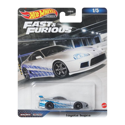 Машинка Premium Hot Wheels Toyota Supra Fast & Furious 1:64 HNW46/HKD25 Silver - Retromagaz