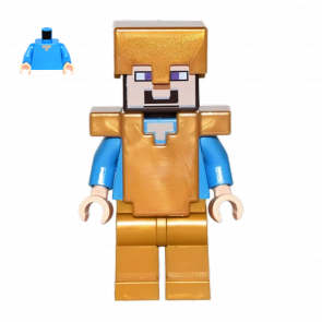 Фигурка Lego Minecraft Steve Pearl Gold Legs Helmet and Armor Games min031 Б/У - Retromagaz