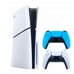 Набір Консоль Sony PlayStation 5 Slim Blu-ray 1TB White Новий + Геймпад Бездротовий DualSense Ice Blue