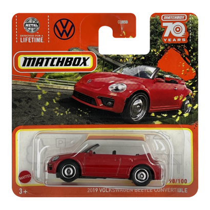 Машинка Велике Місто Matchbox 2019 Volkswagen Beetle Convertible Highway 1:64 HLD14 Red - Retromagaz