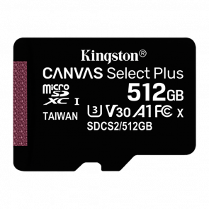 Карта Памяти Kingston Canvas Select Plus UHS-I U3 V30 A1 512GB