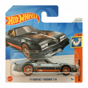 Машинка Базова Hot Wheels '77 Pontiac Firebird T/A Super Treasure Hunt STH Muscle Mania 1:64 HTF40 Black - Retromagaz