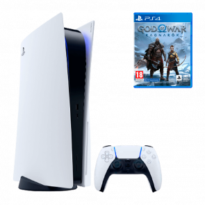 Набор Консоль Sony PlayStation 5 Blu-ray 825GB White Б/У  + Игра God of War: Ragnarok Русская Озвучка - Retromagaz