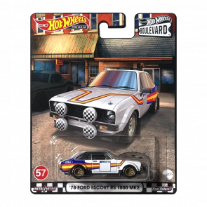 Машинка Premium Hot Wheels '78 Ford Escort RS 1800 MK2 Boulevard 1:64 HCR17 White - Retromagaz