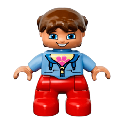 Фигурка Lego Girl Red Legs Medium Blue Jacket Duplo 47205pb030a 1 Б/У - Retromagaz