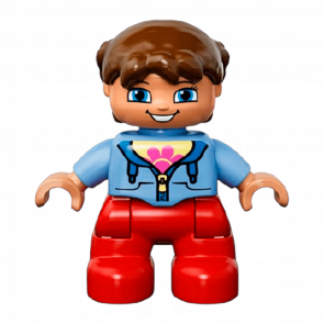 Фигурка Lego Girl Red Legs Medium Blue Jacket Duplo 47205pb030a 1 Б/У - Retromagaz