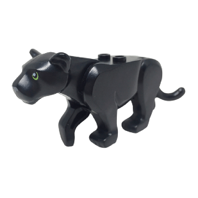 Фігурка Lego Земля Panther with Lime Eyes and Dark Bluish Gray Nose Animals bb0787c01pb01 6193919 Black Б/У - Retromagaz