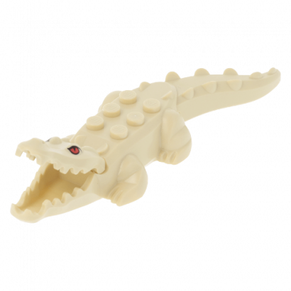 Фигурка Lego Вода Alligator Crocodile with 20 Teeth with Red Eyes Pattern with Blue Technic Animals 18904c03pb01  1 Tan Б/У - Retromagaz