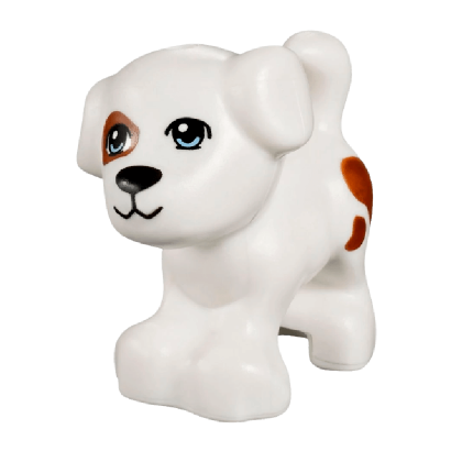 Фигурка Lego Земля Dog Friends Puppy Bright Light Blue Eyes Black Mouth Brown Patch Animals 93088pb01 4622071 6017039 White Б/У - Retromagaz