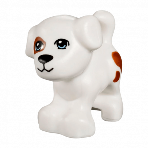 Фигурка Lego Земля Dog Friends Puppy Bright Light Blue Eyes Black Mouth Brown Patch Animals 93088pb01 4622071 6017039 White Б/У