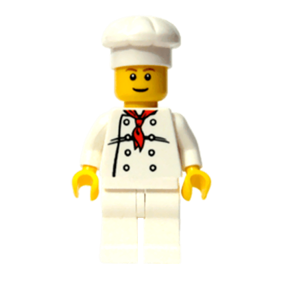 Фігурка Lego People 973px4 Chef White Torso with 8 Buttons City chef017a 1 Б/У - Retromagaz