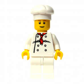 Фигурка Lego People 973px4 Chef White Torso with 8 Buttons City chef017a 1 Б/У