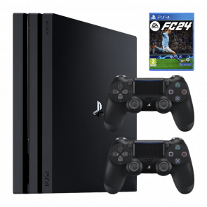 Набор Консоль Sony PlayStation 4 Pro CUH-72xx 1TB Black Б/У  + Геймпад Беспроводной DualShock 4 Version 2 + Игра EA Sports FC 24 Русская Озвучка